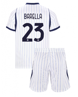 Billige Fotballdrakt Inter Milan Nicolo Barella #23 Replika Bortedraktsett Barn 2026-27 Kortermet (med bukser)